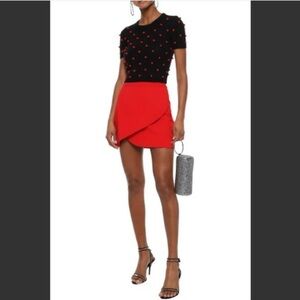 Alice + Olivia Dasia Red Mini Skirt